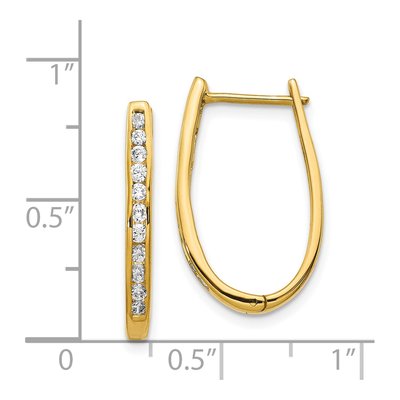 14K Yellow Gold 1/2 ct tw Diamond Channel Huggie Hoop Earrings – view 4