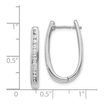 14K White Gold 3/4 ct tw Diamond Channel-Set Huggie Hoop Earrings – view 5