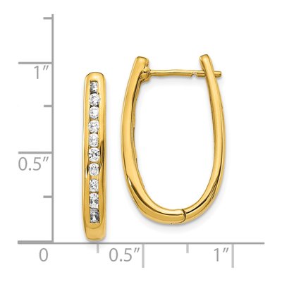 14K Yellow Gold 3/4 ct tw Diamond Channel Huggie Hoop Earrings – view 4