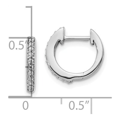 10K White Gold 1/8 ct tw Diamond Huggie Hoop Earrings – view 4