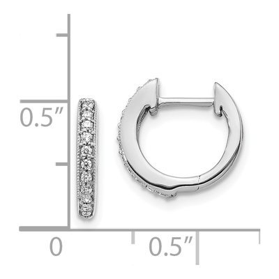 14K White Gold 1/8 ct tw Diamond Huggie Hoop Earrings – view 4