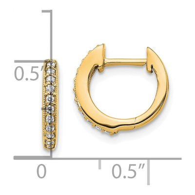 14K Yellow Gold 1/8 ct tw Diamond Huggie Hoop Earrings – view 4