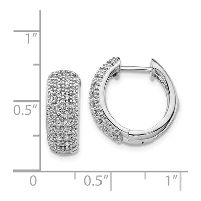 14K White Gold 5/8 ct tw 15mm Diamond Huggie Hoop Earrings – view 4