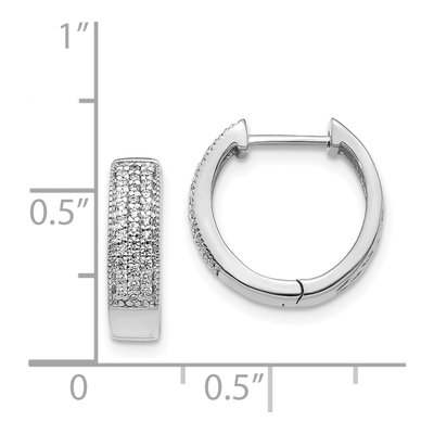 14K White Gold 1/4 ct tw 15mm Diamond Huggie Hoop Earrings – view 5