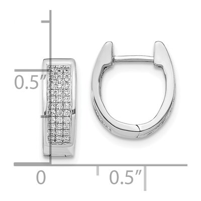 10K White Gold 1/4 ct tw Diamond Huggie Hoop Earrings – view 2