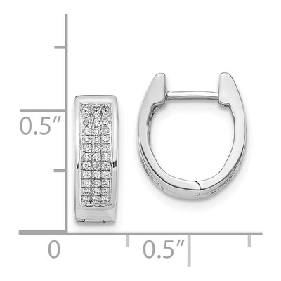 14K White Gold 1/4 ct tw Diamond Pave Huggie Hoop Earrings – view 3