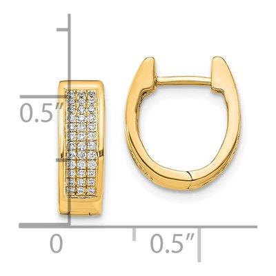14K Yellow Gold 1/4 ct tw Diamond Pave Huggie Hoop Earrings – view 2