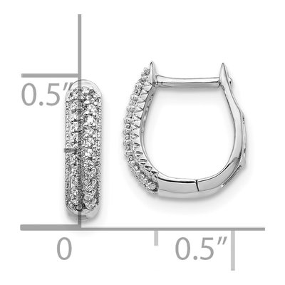 10K White Gold 1/6 ct tw Diamond Huggie Hoop Earrings – view 4