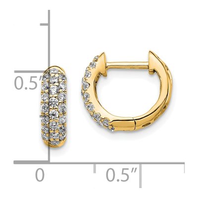 10K Yellow Gold 1/2 ct tw Diamond Pave Huggie Hoop Earrings – view 4