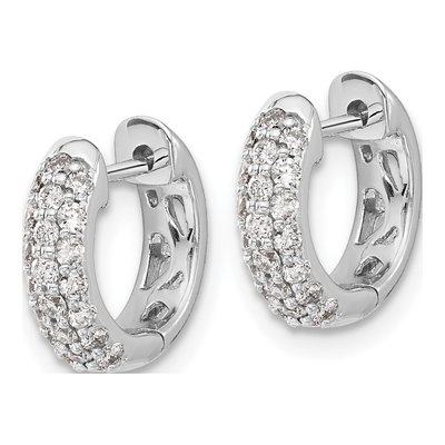 14K White Gold 1/2 ct tw Diamond Huggie Hoop Earrings – view 2