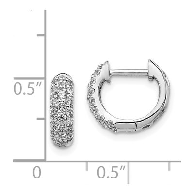 14K White Gold 1/2 ct tw Diamond Huggie Hoop Earrings – view 4