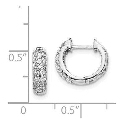 14K White Gold 5/8 ct tw Diamond Pave Huggie Hoop Earrings – view 4