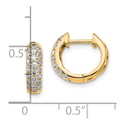 14K Yellow Gold 5/8 ct tw Diamond Pave Huggie Hoop Earrings – view 3