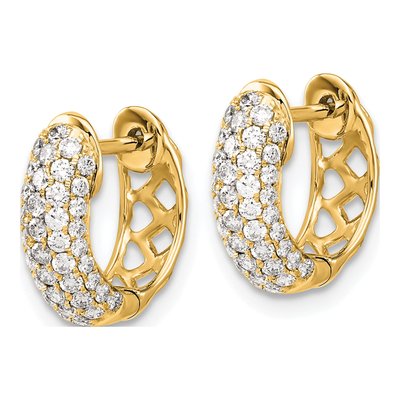 10K Yellow Gold 3/4 ct tw Diamond Huggie Hoop Earrings – view 2