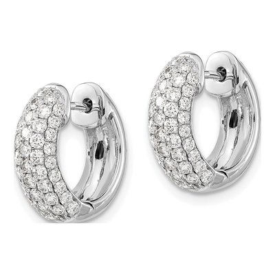 14K White Gold 1 1/5 ct tw 15mm Lab-Grown Diamond Huggie Hoop Earrings – view 3