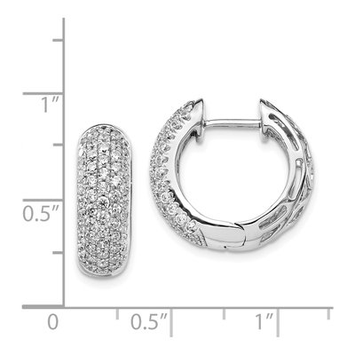 14K White Gold 1.75 ct tw 19mm Diamond Huggie Hoop Earrings – view 5