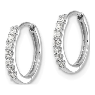 10K White Gold 1/6 ct tw Diamond Huggie Hoop Earrings – view 2