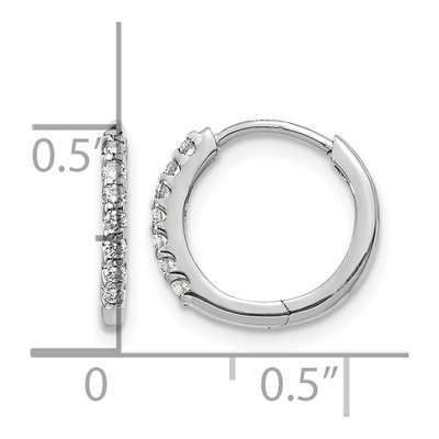 10K White Gold 1/6 ct tw Diamond Huggie Hoop Earrings – view 4