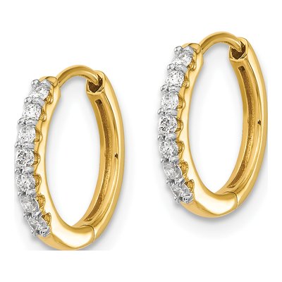 10K Yellow Gold 1/6 ct tw Diamond Huggie Hoop Earrings – view 3
