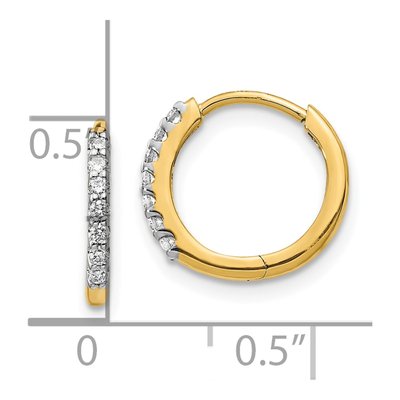 10K Yellow Gold 1/6 ct tw Diamond Huggie Hoop Earrings – view 5