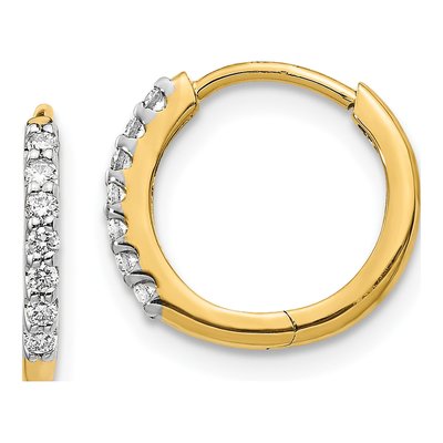 10K Yellow Gold 1/6 ct tw Diamond Huggie Hoop Earrings