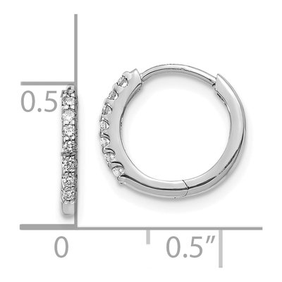 14K White Gold 1/6 ct tw Diamond Huggie Hoop Earrings – view 4