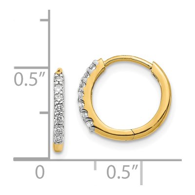 14K Yellow Gold 1/6 ct tw Diamond Huggie Hoop Earrings – view 5