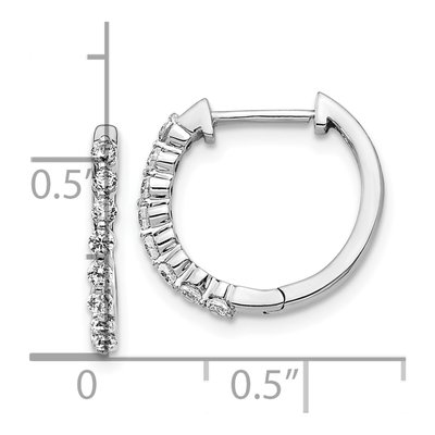 10K White Gold 1/3 ct tw 15mm Diamond Huggie Hoop Earrings – view 4