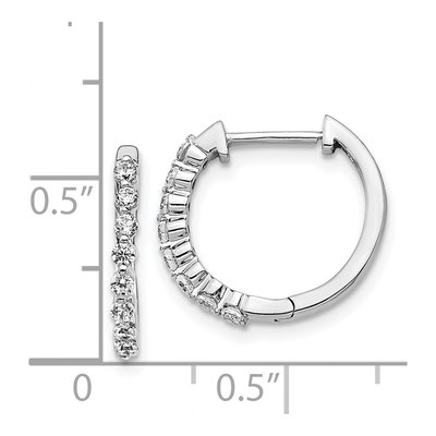 14K White Gold 1/3 ct tw 15mm Diamond Huggie Hoop Earrings – view 4