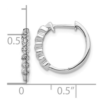 10K White Gold 1/8 ct tw Diamond Huggie Hoop Earrings – view 5