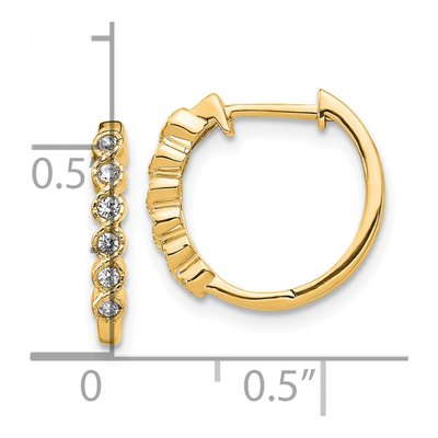 10K Yellow Gold 1/8 ct tw Diamond Huggie Hoop Earrings – view 4