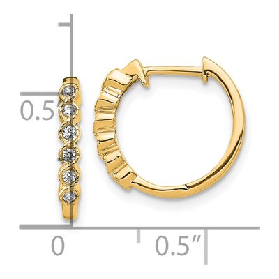 14K Yellow Gold 1/8 ct tw Diamond Huggie Hoop Earrings – view 4
