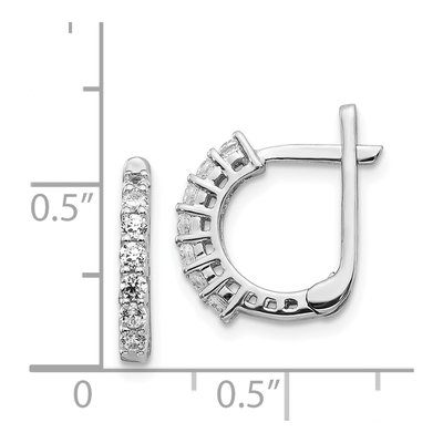 14K White Gold 3/8 ct tw 15mm Diamond Huggie Hoop Earrings – view 5