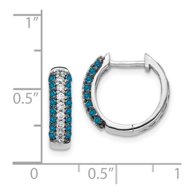 14K White Gold 1/2 ct tw 14mm Diamond Huggie Hoop Earrings – view 5
