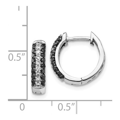 14K White Gold 1/2 ct tw 14mm Diamond Huggie Hoop Earrings – view 5