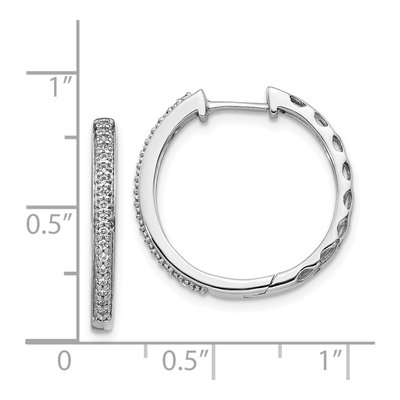 14K White Gold 1/6 ct tw 20mm Diamond Huggie Hoop Earrings – view 4