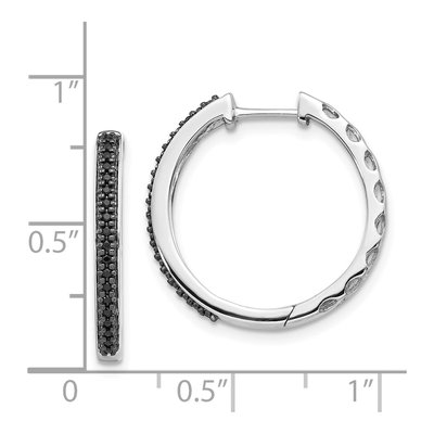 14K White Gold 1/6 ct tw 20mm Diamond Huggie Hoop Earrings – view 5