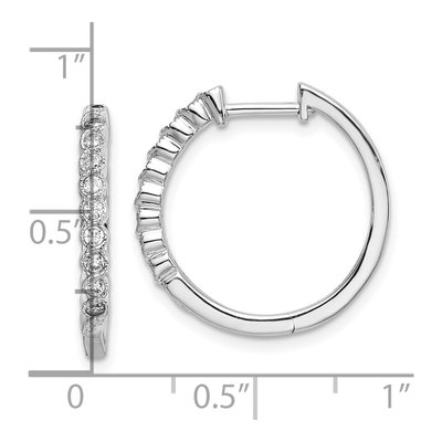 14K White Gold 1/4 ct tw 20mm Lab-Grown Diamond Huggie Hoop Earrings – view 4
