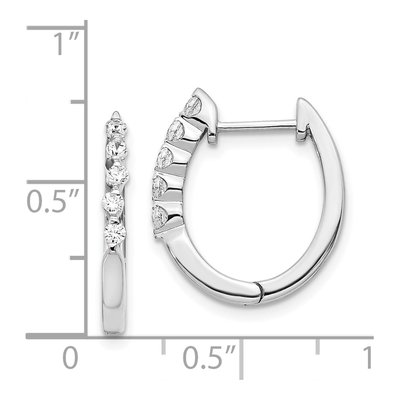 14K White Gold 1/4 ct tw 19mm Diamond Huggie Hoop Earrings – view 3