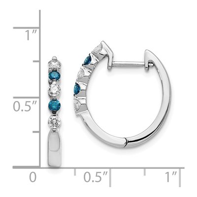 14K White Gold 1/2 ct tw 21mm Diamond Huggie Hoop Earrings – view 5