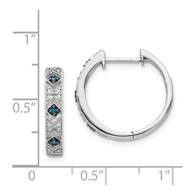 14K White Gold 1/10 ct tw 18mm Diamond Huggie Hoop Earrings – view 4