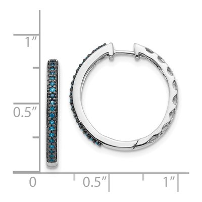 14K White Gold 1/6 ct tw 22mm Diamond Huggie Hoop Earrings – view 2