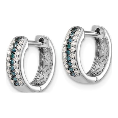 14K White Gold 1/3 ct tw Diamond Huggie Hoop Earrings – view 3