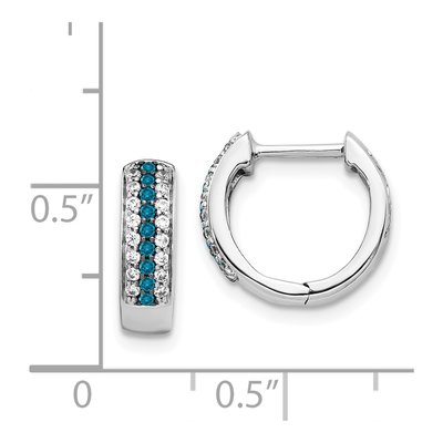 14K White Gold 1/3 ct tw Diamond Huggie Hoop Earrings – view 5