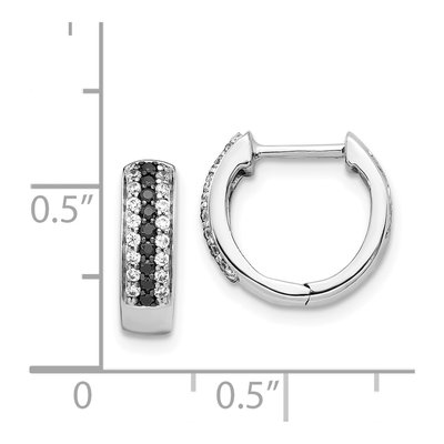 14K White Gold 1/3 ct tw Diamond Huggie Hoop Earrings – view 5