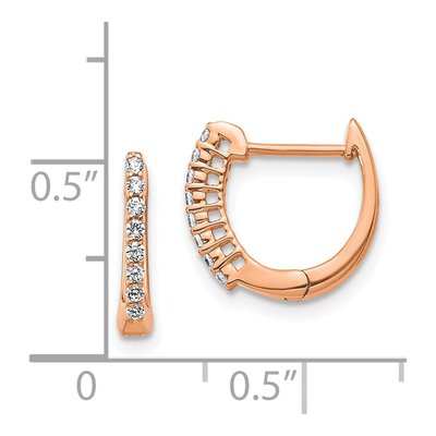 14K Rose Gold 1/6 ct tw 11mm Diamond Huggie Hoop Earrings – view 5