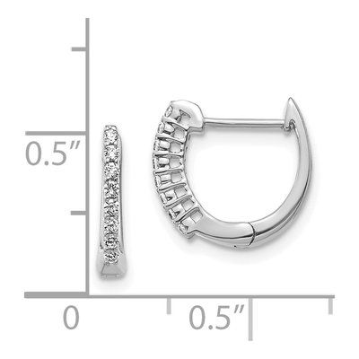 14K White Gold 1/6 ct tw 11mm Diamond Huggie Hoop Earrings – view 5