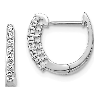 14K White Gold 1/6 ct tw 11mm Diamond Huggie Hoop Earrings