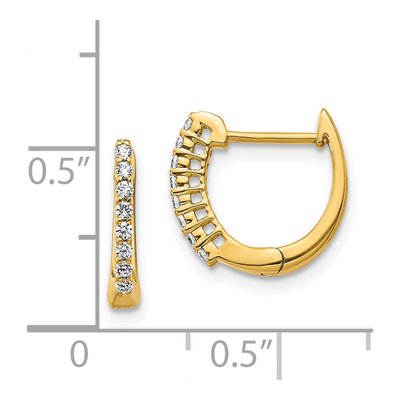 14K Yellow Gold 1/6 ct tw 11mm Diamond Huggie Hoop Earrings – view 4