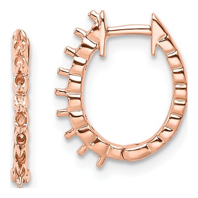 14K Rose Gold Hinged Hoop Earring Mounting